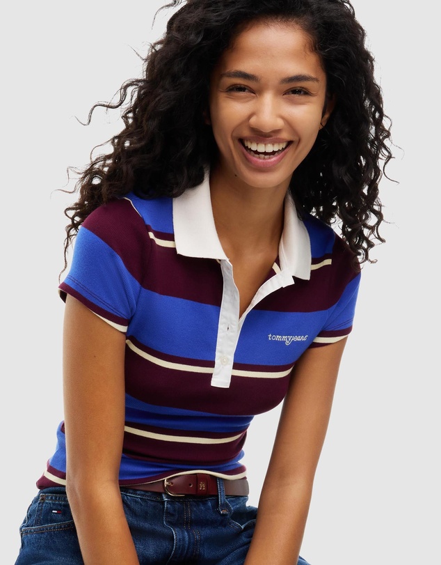 Tommy Jeans - Slim Script Rib Short Sleeve Polo