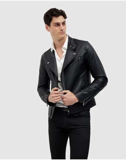Politix - Danny Faux Leather Biker Jacket