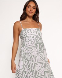 Petal & Pup - Kelsie Midi Dress - Sage Print