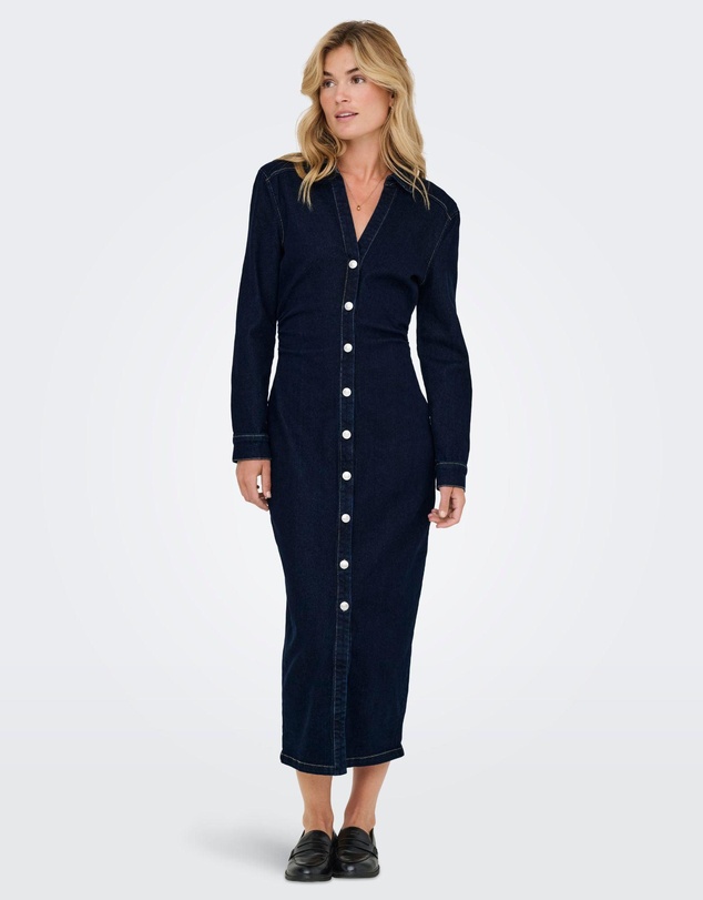 ONLY - Caitlin Denim Buttoned Midi Dress