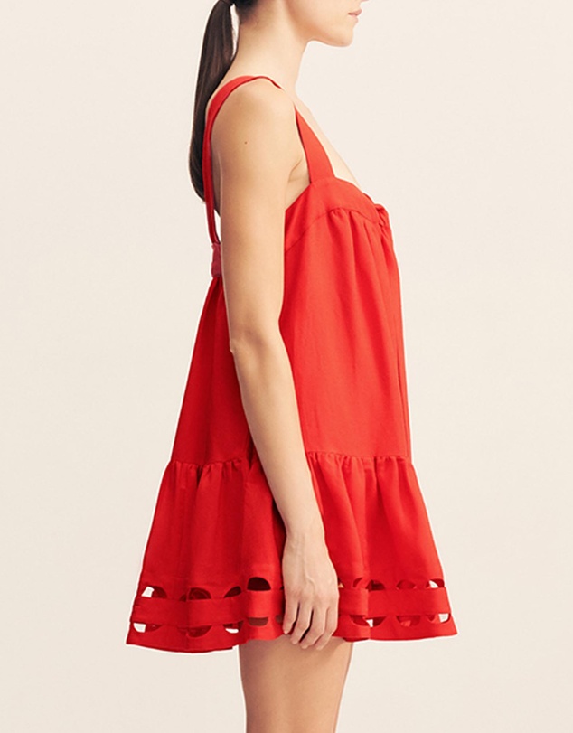 Shona Joy - Birdie Scallop Tiered Mini Dress