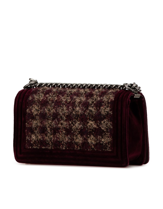 Pre-Loved by Azura Reborn - Pre-Loved Old Medium Velvet and Tweed Boy Flap