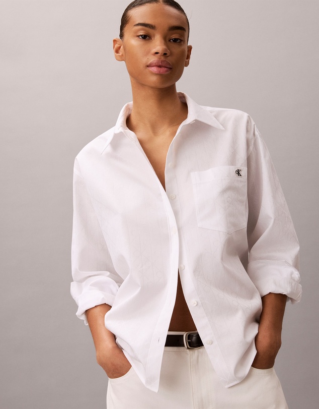 Calvin Klein Jeans - Cotton Poplin Jacquard Relaxed Shirt