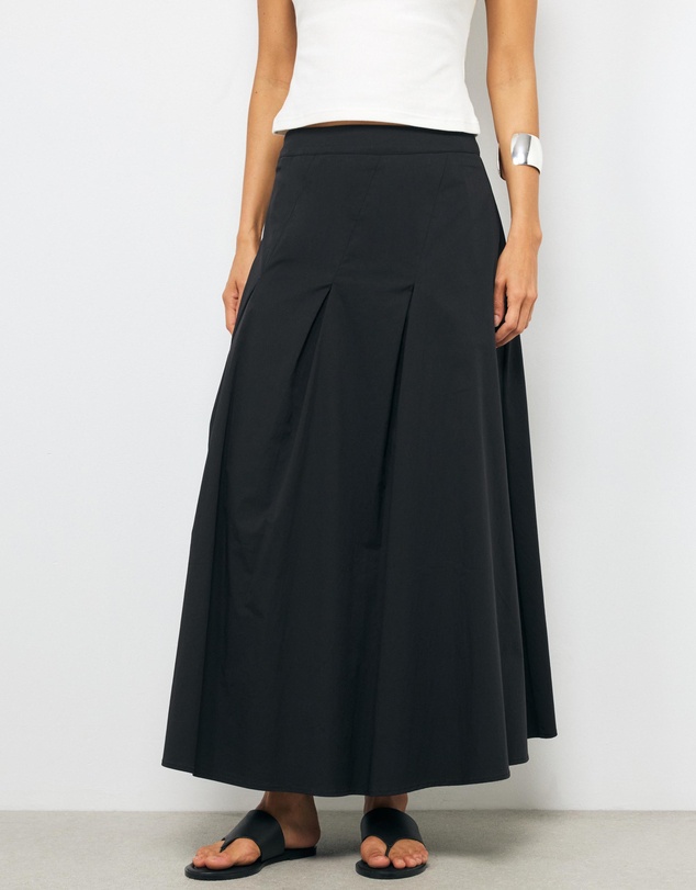 AERE - Tahlia Soft Pleat A-Line Maxi Skirt