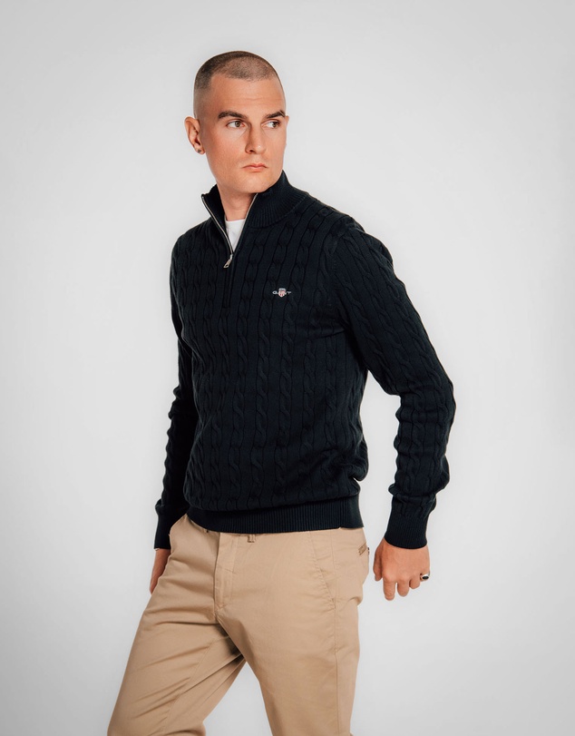 Gant - Cotton Cable Half-Zip Knit