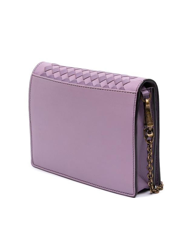 Pre-Loved by Azura Reborn - Pre-Loved Nappa Intrecciato Studded Wallet on Chain
