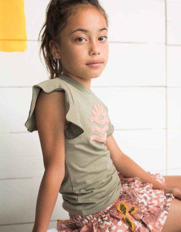 Like FLO - Ruffle Sleeve Jersey Tee - Kids-Teens
