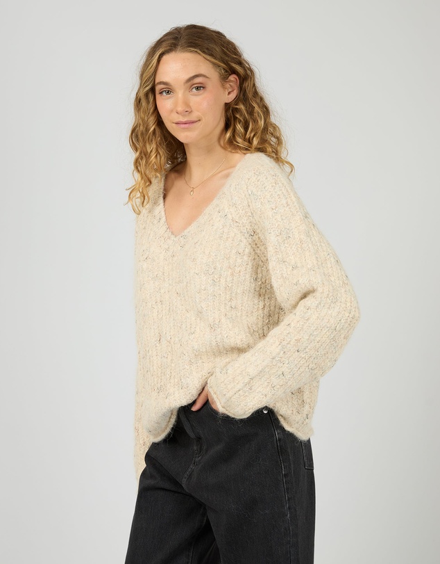 All About Eve - Devon V Neck Jumper Vanilla