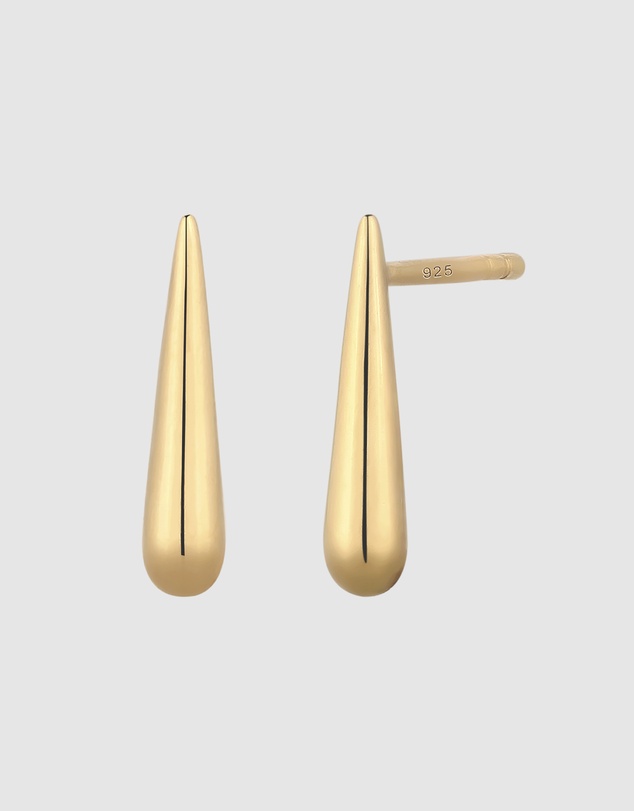 Elli Jewelry - Teardrop Stud Earrings in Gold-Plated 925 Silver
