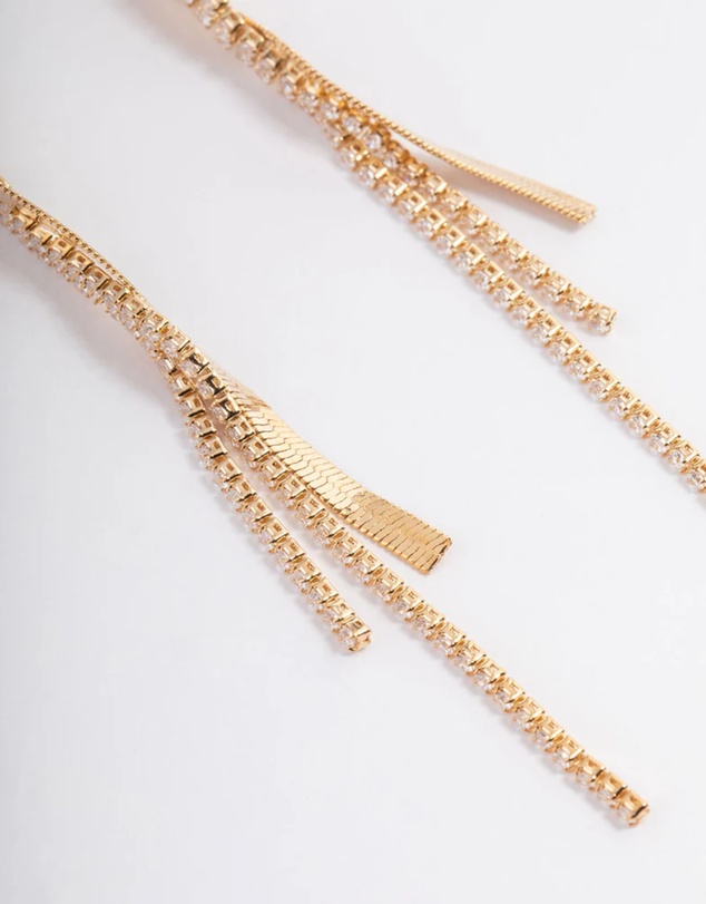 Lovisa - Gold Flat Snake Cup Chain Drop Earrings