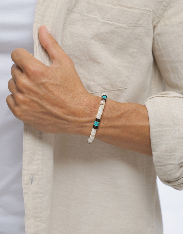Kuzzoi - Turquoise Howlite and Shell Bead Bracelet