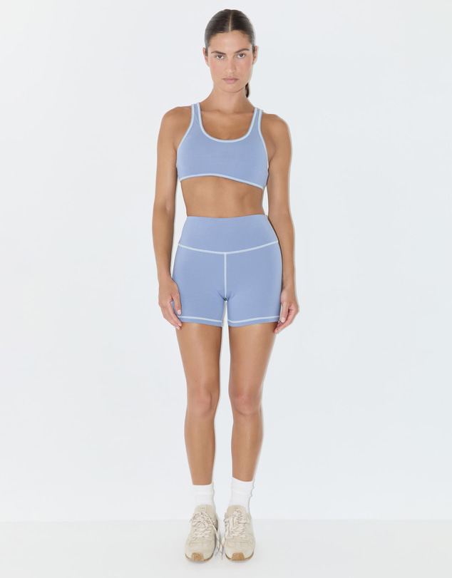 Zulu & Zephyr - Contrast-Trim Scoop Crop Top Sports Bra