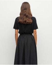 JH Lounge - JHL Crew T (Fine Cotton Cashmere) Black