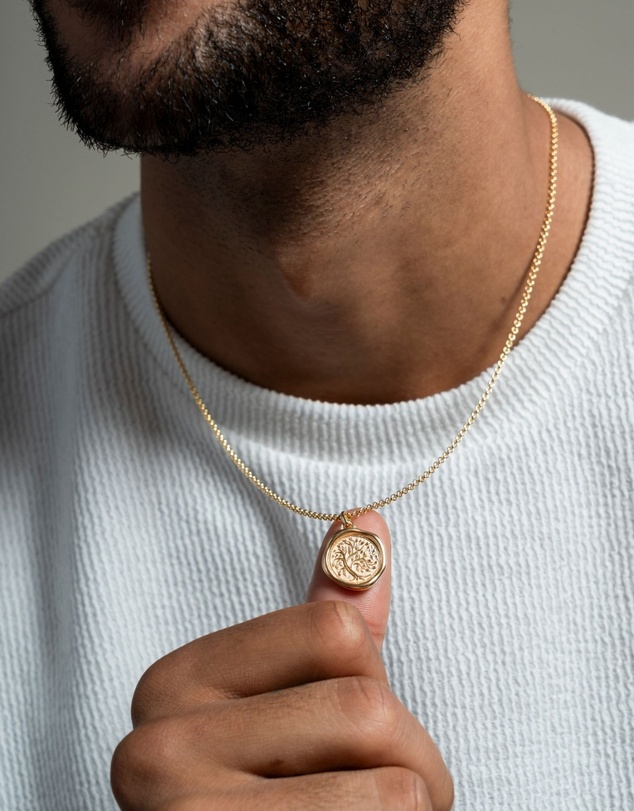 Dower & Hall - Men's Tree of Life Talisman Necklace In Gold Vermeil