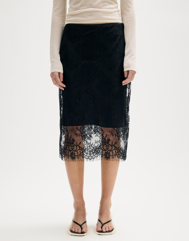 Minima Esenciales - Aisla Lace Midi Skirt