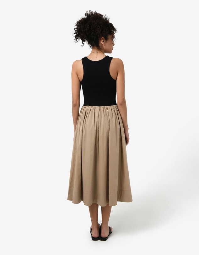 Forcast - Soho Knit & Poplin Midi Dress