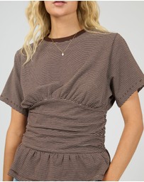 All About Eve - Tyler Stripe Tee Brown