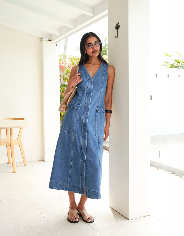Ceres Life - Taylor Denim Midi Dress