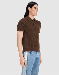 MM6 Maison Margiela - Cable 7G Knit Polo Shirt
