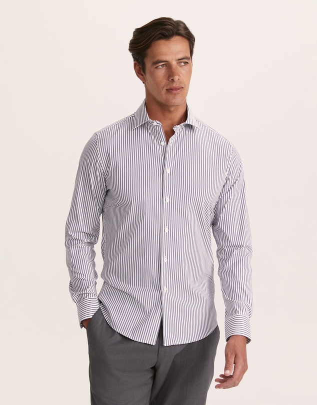 SABA - Calvin Long Sleeve Slim Stripe Shirt