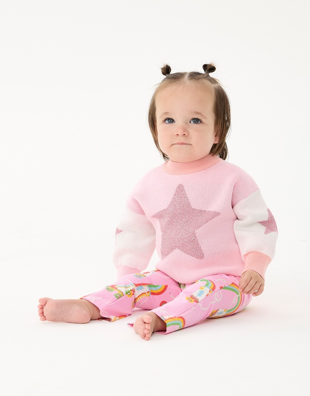 Rock Your Baby - Metallic Stars Baby Lacey Jumper
