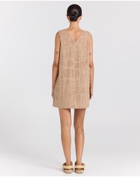 Poolside Paradiso - Mai Tai V Tunic Towelling Dress - Almond
