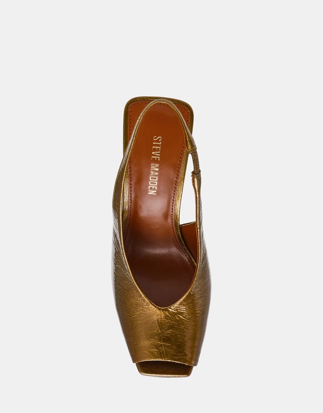 Steve Madden - Lucian Olive Crinkle Patent Heels
