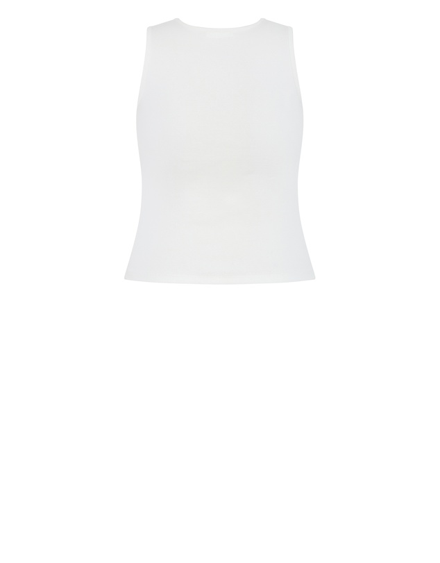 City Chic - Plus size Tara Motif Rib Tank - ivory