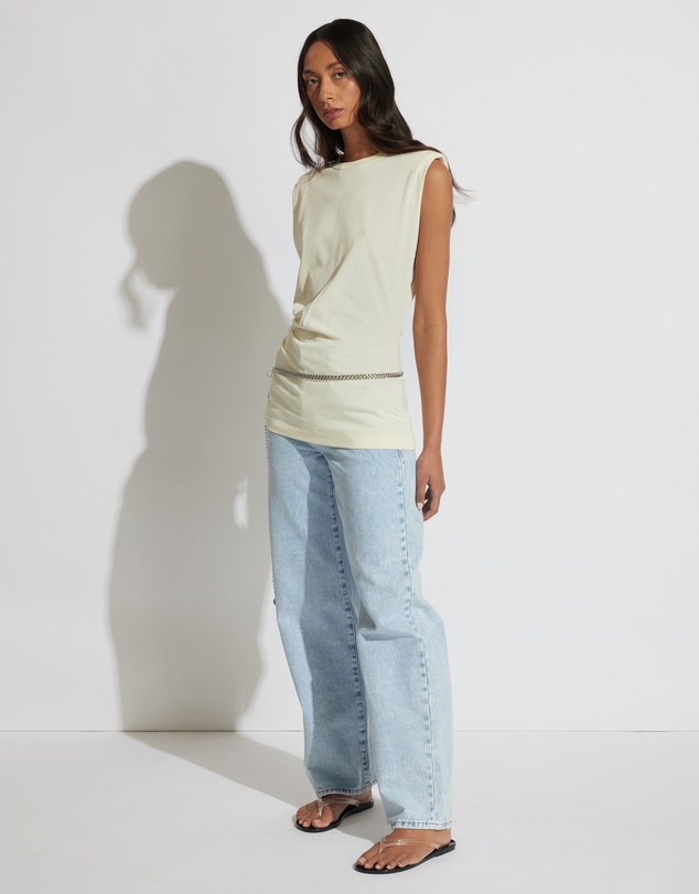 Decjuba - Ella Shoulder Pad Ruched Tank