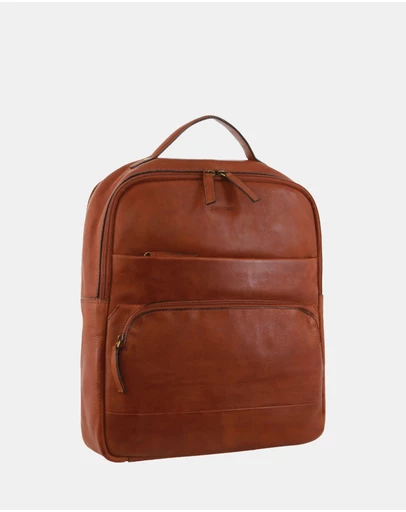Pierre Cardin - Pierre Cardin Rustic Leather Business Backpack/Computer Bag