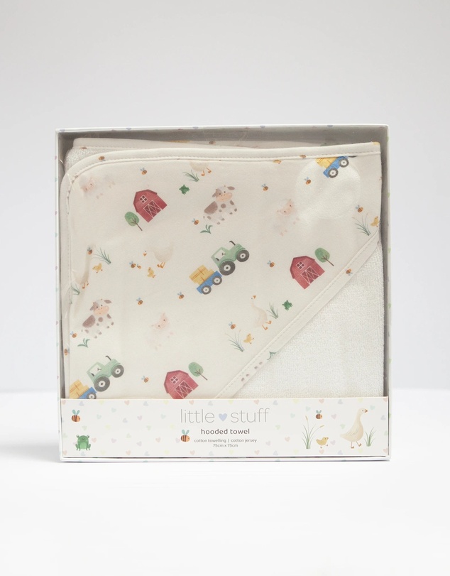 Little Stuff - Farm Friends Hooded Towel