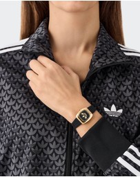 adidas Originals - Retro Wave One XS IP Gold-Tone Black Silicone Watch