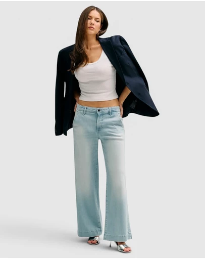 GUESS - High-Rise Eco Zoya Wide Leg Crop Jeans