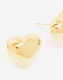 Lovisa - Waterproof Gold Plated Stainless Steel Puffy Heart Stud Earrings