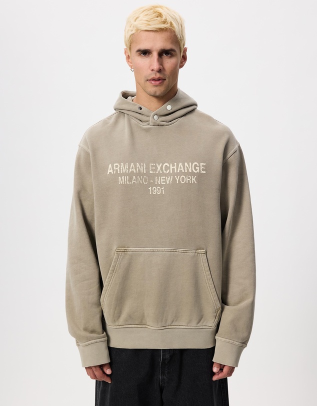 Armani Exchange - Brand Script Oversized Hooded Sweatshirt