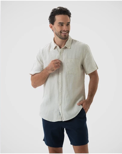 Coast Clothing - Linen Short Sleeve Shirt In Sand