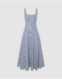 Oroton - Stripe Panelled Day Dress