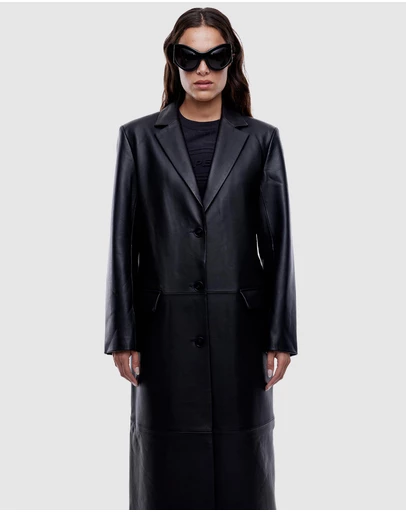 ENA PELLY - Ena Leather Longline Blazer