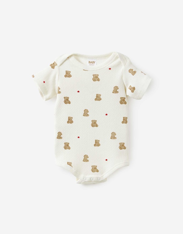 Cotton On Kids - Organic Pointelle Short Sleeve Bubbysuit