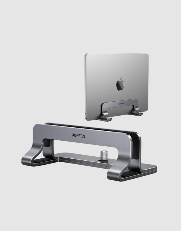 Ugreen - UGREEN Vertical Laptop Stand for Desk Adjustable Aluminum Holder for Laptops up to 17.3