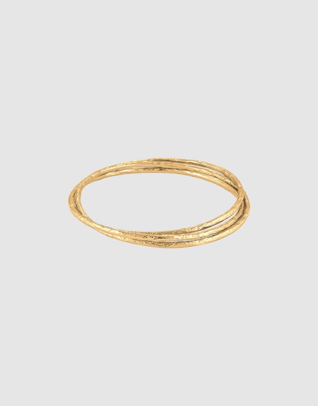 Elli Jewelry - Bangle Trio 925 Sterling Silver Gold-Plated