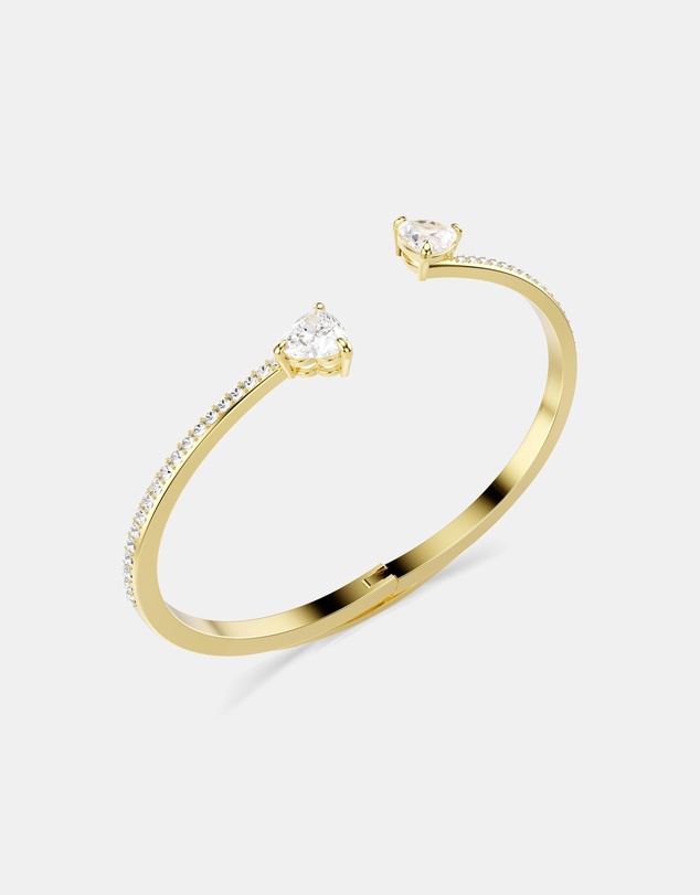 Swarovski - Mesmera Bangle, Heart, White, 18K Gold Finish