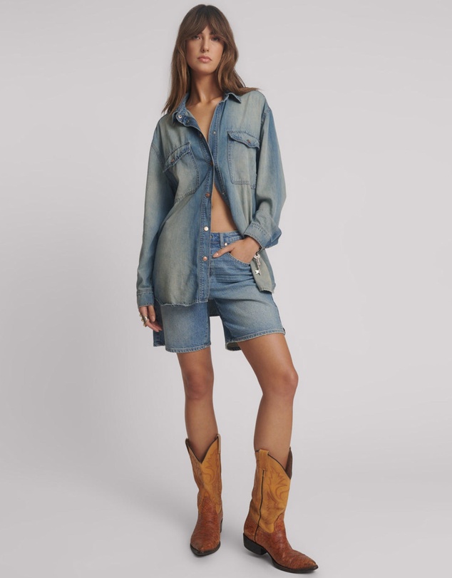 ONE TEASPOON - Essential Denim Shirt - Blue Ranch