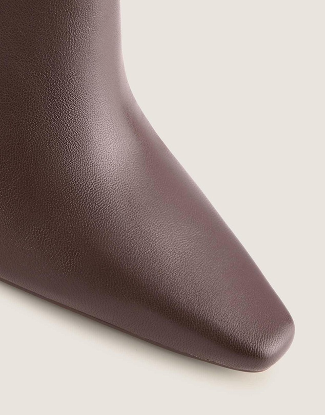 Shelly Shen - Calista Heel Ankle Boots Brown Leather
