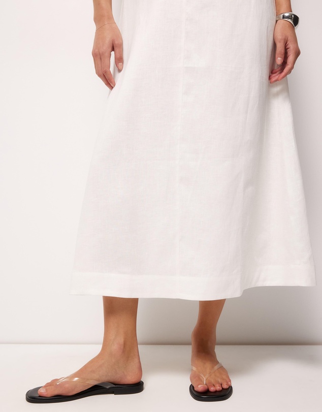 AERE - Jesse Linen V-Neck Midi Dress