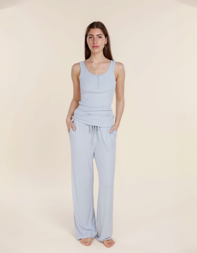 Gingerlilly - Liberty Ribbed Singlet Henley Top