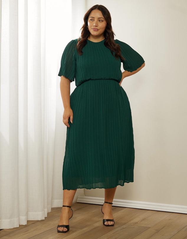 Atmos&Here Curvy - Felicity Pleated Midi Dress