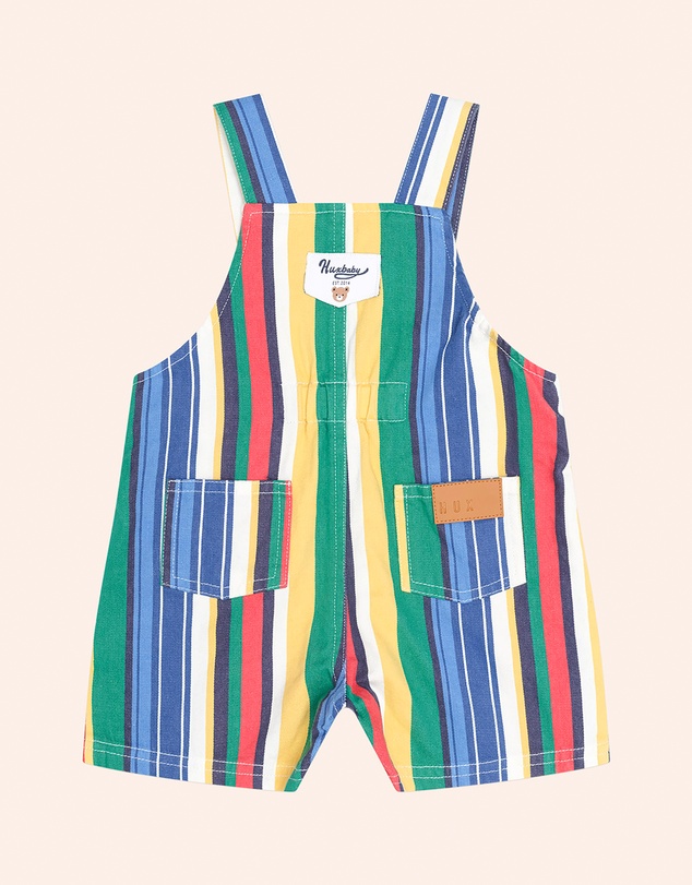 Huxbaby - Variegated Stripe Shortall - Babies-Kids