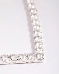 Lovisa - Silver Cubic Zirconia Cup Chain Pointed Tennis Necklace