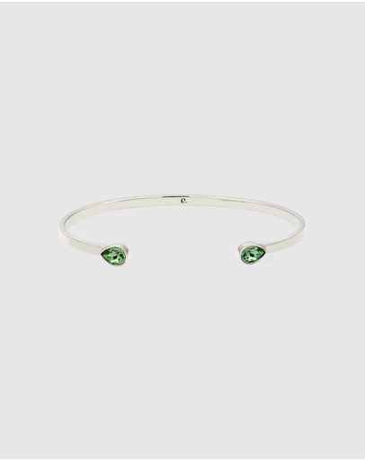 Elli Jewelry - Crystal Open Bangle in 925 Silver